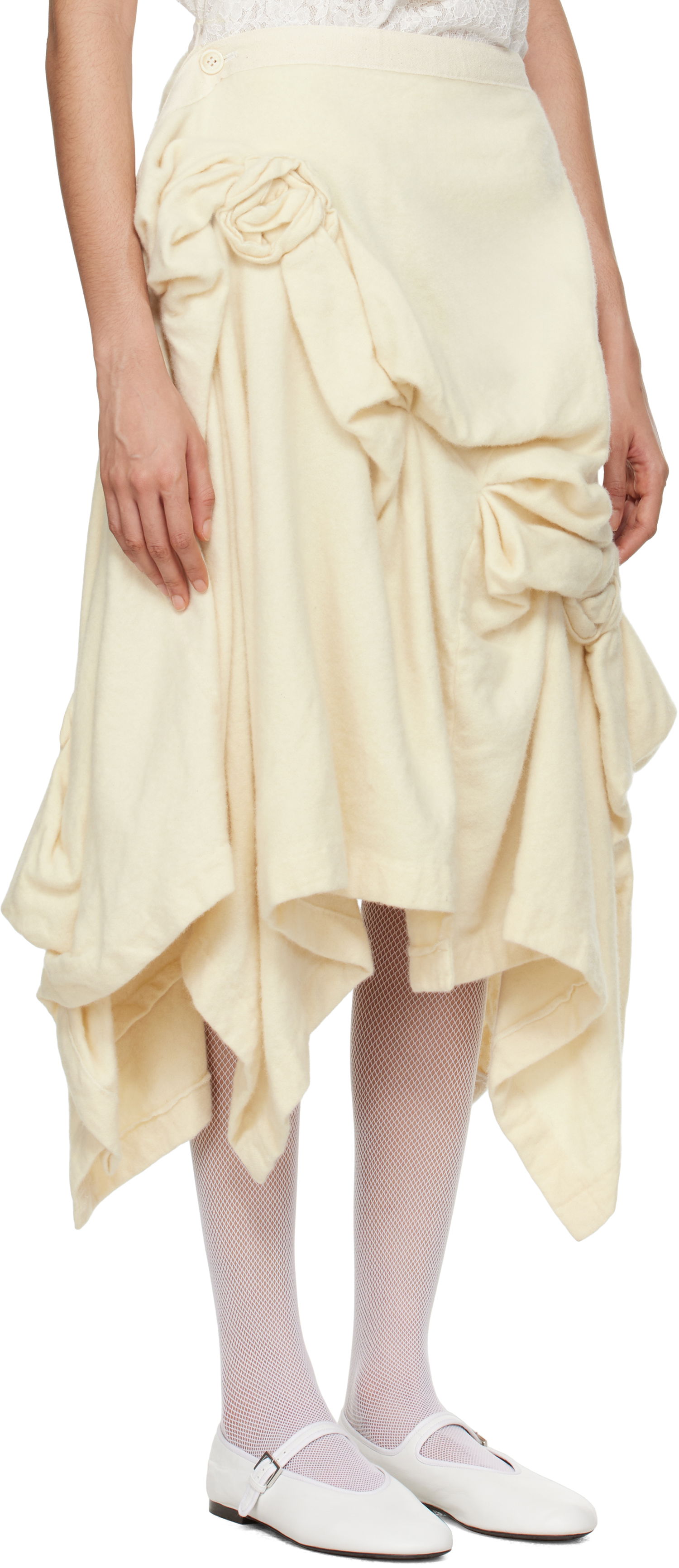 Пола Comme des Garçons Comme Des Garcons Wool Midi Skirt Бежово | TN-S013-051, 1