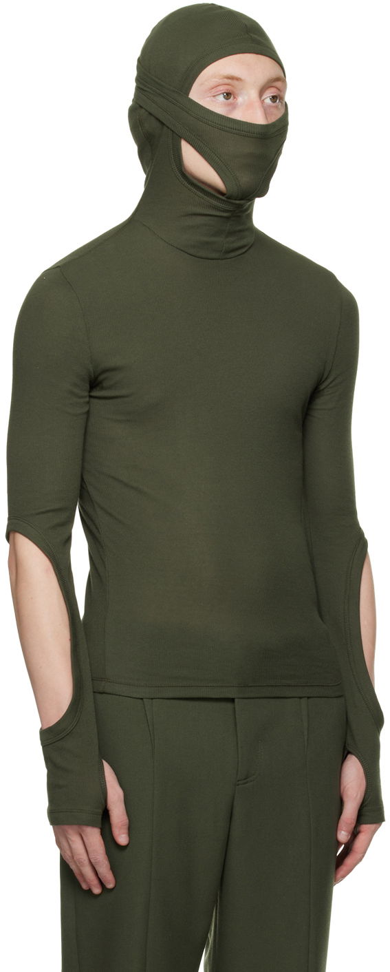 Пуловер Dion Lee Dion Lee Interlock Mask Turtleneck Top Зелено | C3078F22, 1