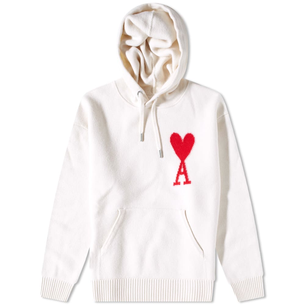 Суитчър AMI Large A Heart Knit Hoody Бяло | UKS802-018-154, 0
