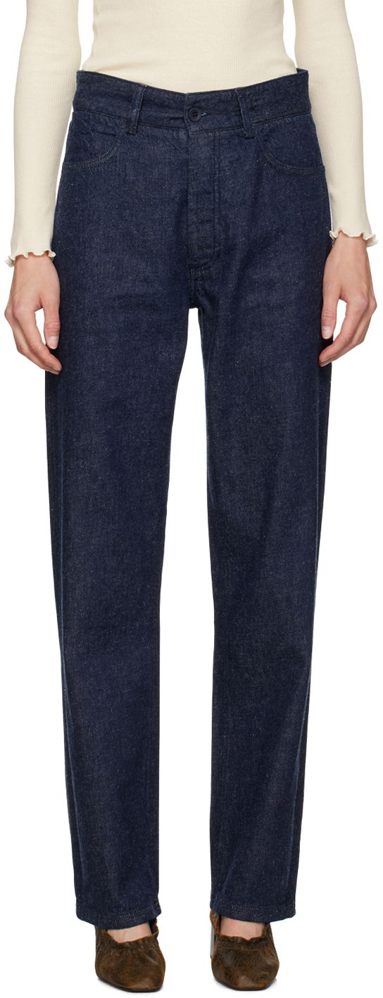 Дънки Baserange Tajo High-Rise Straight-Leg Jeans Синьо | TRIN-CO-AU24, 0