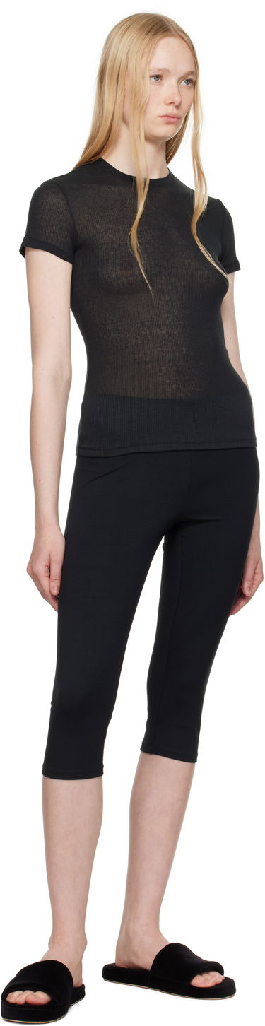 Тениска SKIMS SKIMS Sheer Cotton T-Shirt Черно | SS-STT-8234W, 3