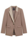 Relaxed Fit Blazer with Colour-Blocked Lapels