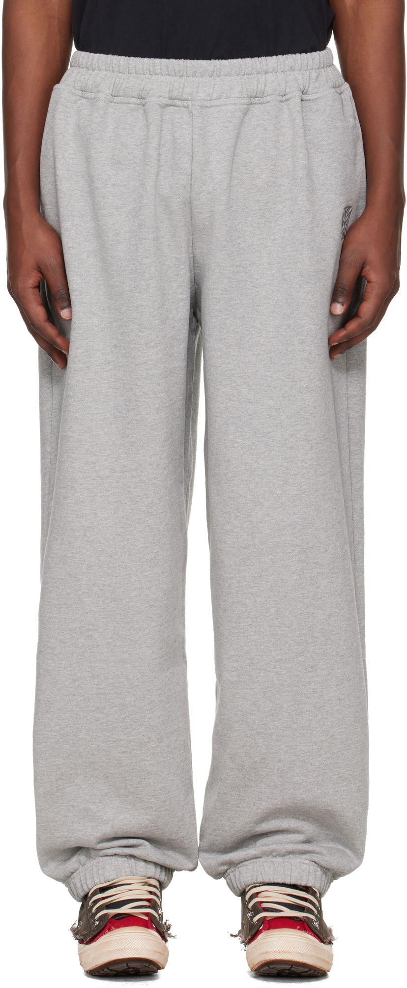 Спортни панталони VETEMENTS Biker Cross Logo Sweatpants Сиво | ME76SP158G