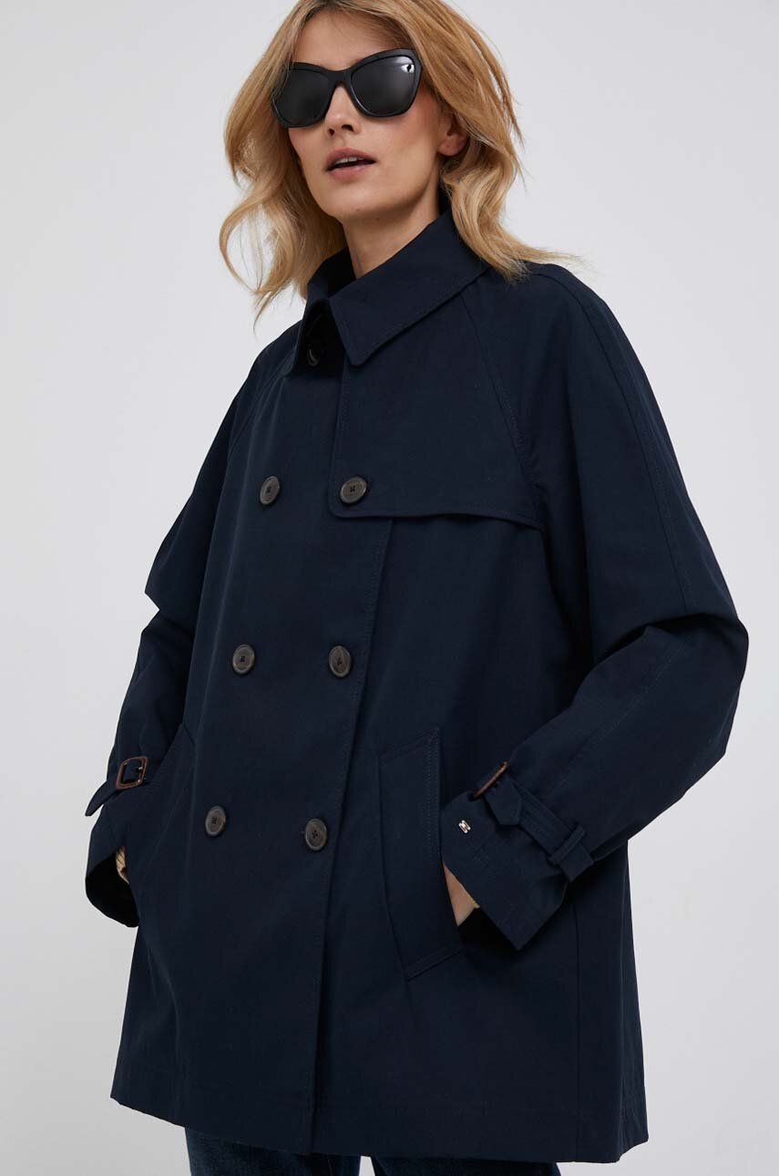 Тренчкот Tommy Hilfiger Double Breasted Short Trench Coat Тъмно синьо | WW0WW38943, 0