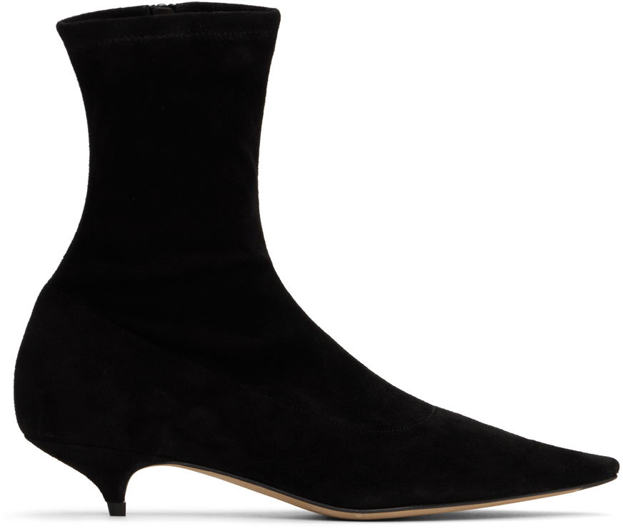 Кецове и обувки The Row Black Liisa Boots Черно | F1545-S11, 0