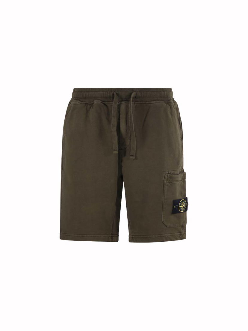 Къси панталони Stone Island Fleece Logo Shorts Зелено | 791562520