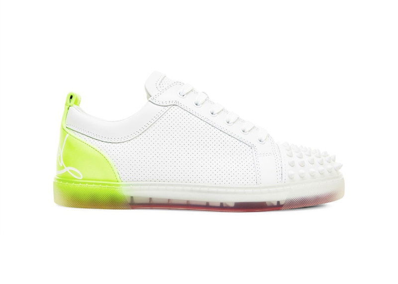 Кецове и обувки Christian Louboutin Fun Louis Junior Spikes Flat Бяло | 1230691 T969, 0