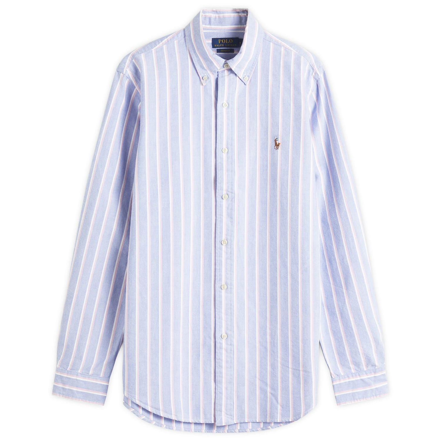 Риза Polo by Ralph Lauren Ralph Lauren Men's Custom Fit Striped Shirt, Size Large Синьо | 710928918002, 0