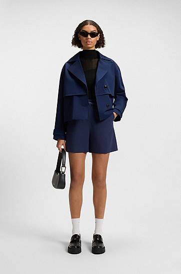 Пуловер BOSS Mock Neck Ribbed Sweater Черно | 50542650, 1