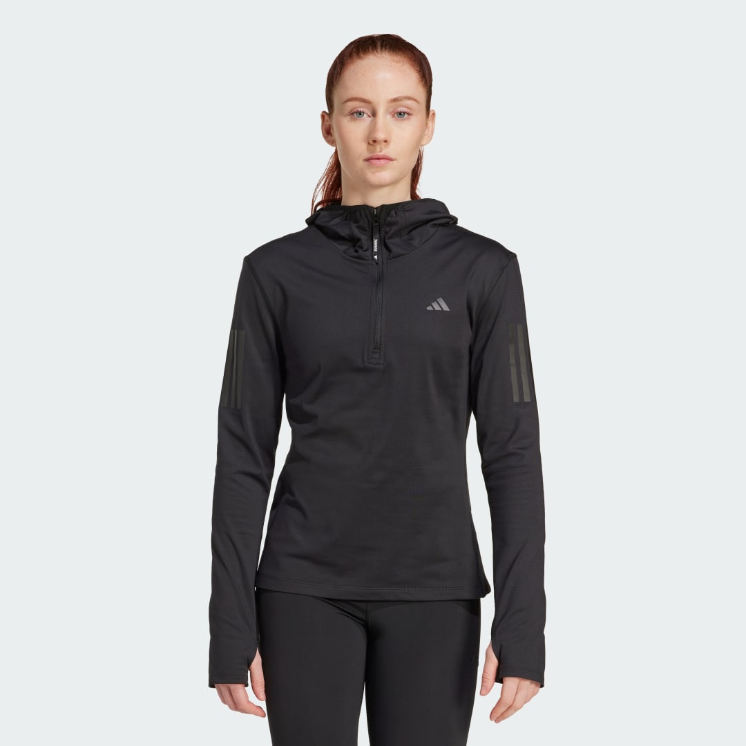 Суитчър adidas Performance Own The Run Winterized Hooded Running Jacket Черно | JP3821, 0