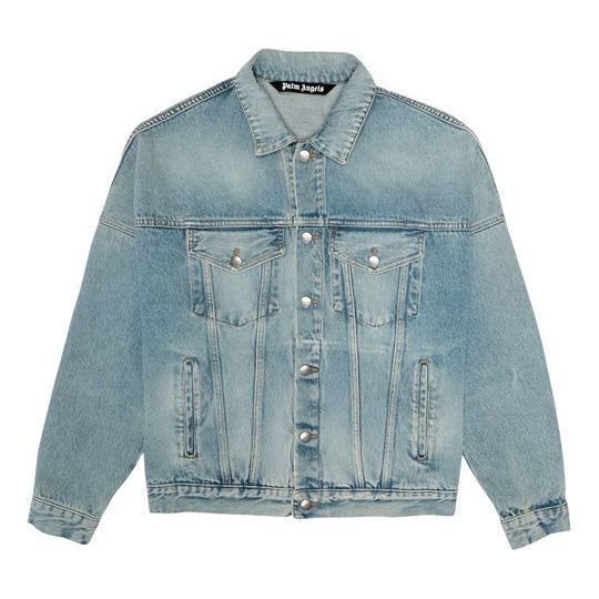 Яке Palm Angels Logo Over Button-Up Denim Jacket Синьо | PMYE006R203430017310, 0