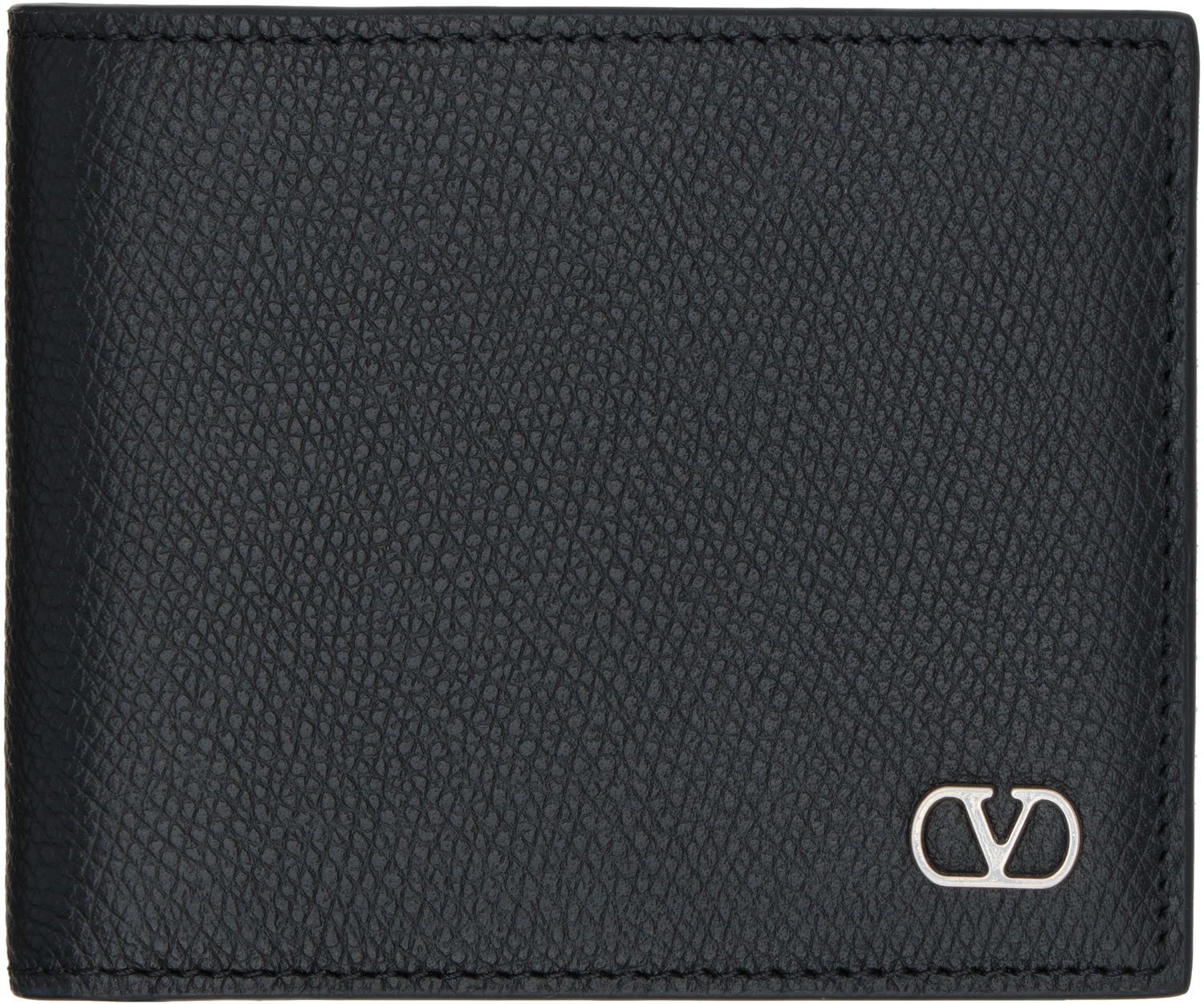 Портфейл Valentino Grained Calfskin Bifold Wallet Черно | 6Y2P0V08UAG, 0
