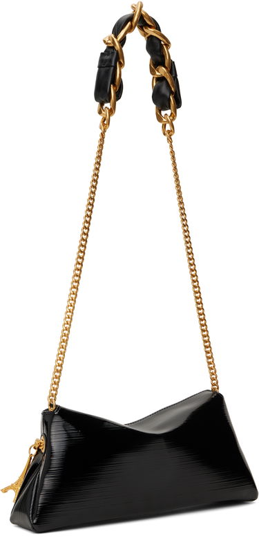 Дамска чанта Balmain Balmain 1945 Soft Striped Patent Leather Shoulder Bag Черно | EN0LQ976LSTV, 2