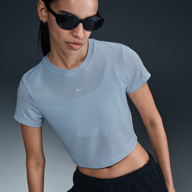 Съкратен топ Nike Sportswear Chill Knit Cropped T-Shirt Синьо | HF9538-423, 3