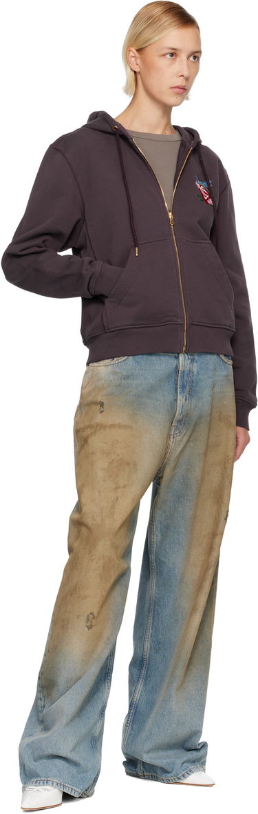 Суитчър Casablanca Dragonfly Floral Embroidered Full Zip Hoodie Кафяво | W-AW25-JTP-274-02, 3