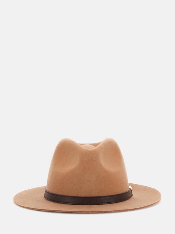 Шапка GUESS Wool Fedora Hat With Logo Accent Бежово | AW5259WOL01