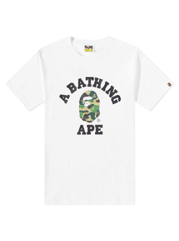 BAPE ABC Camo College T-Shirt White/Green 001TEJ301005M-WHTGRN
