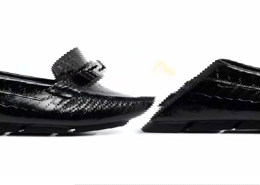 Кецове и обувки Versace Greca Loafer Croc Black Черно | 1003793-1A00999_1B00V, 0
