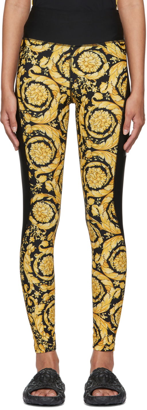 Клинове Versace Barocco Print Leggings Жълто | 1004092_1A03030_5B010