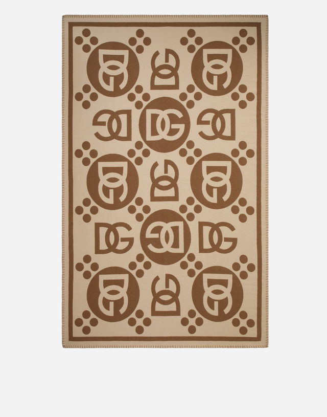 Dolce & Gabbana Wool Jacquard DG Logo Pattern Blanket