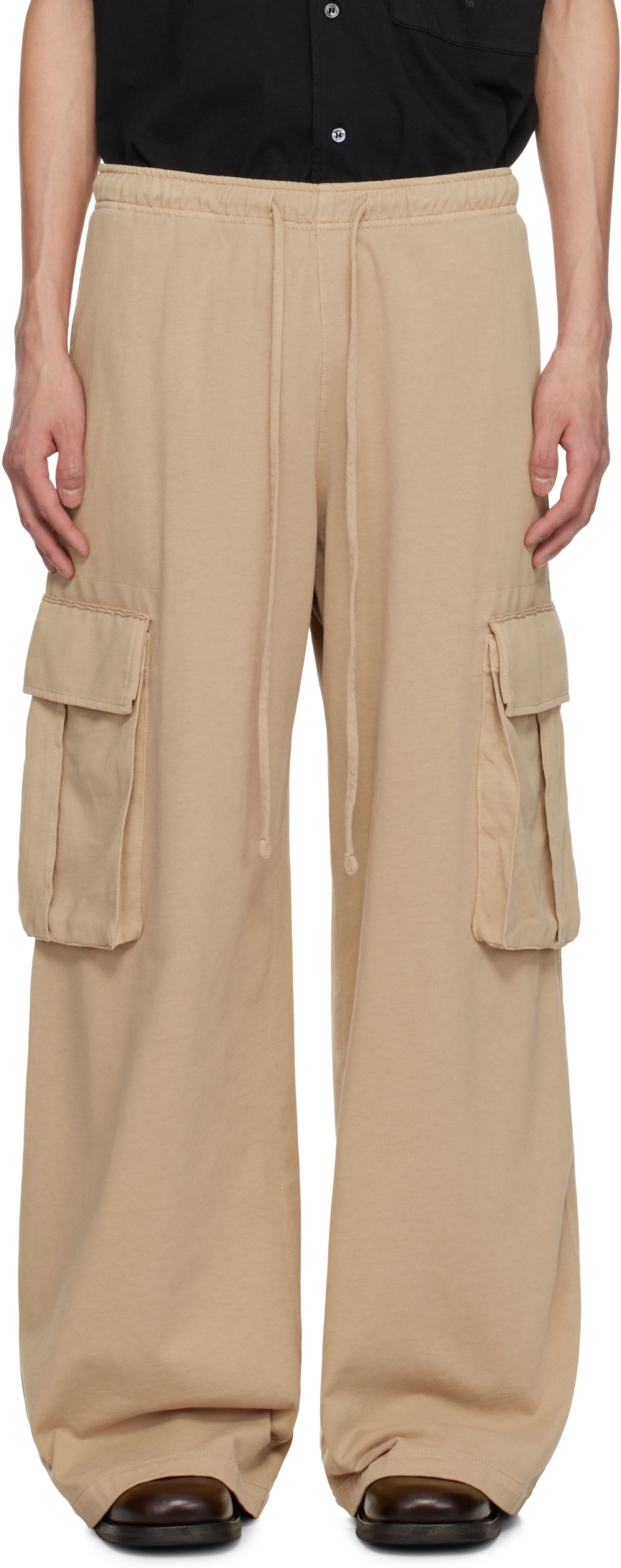 Карго панталони Palm Angels Palm Angels French Terry Cargo Pants Бежово | PMCF034S25FAB0016262, 0