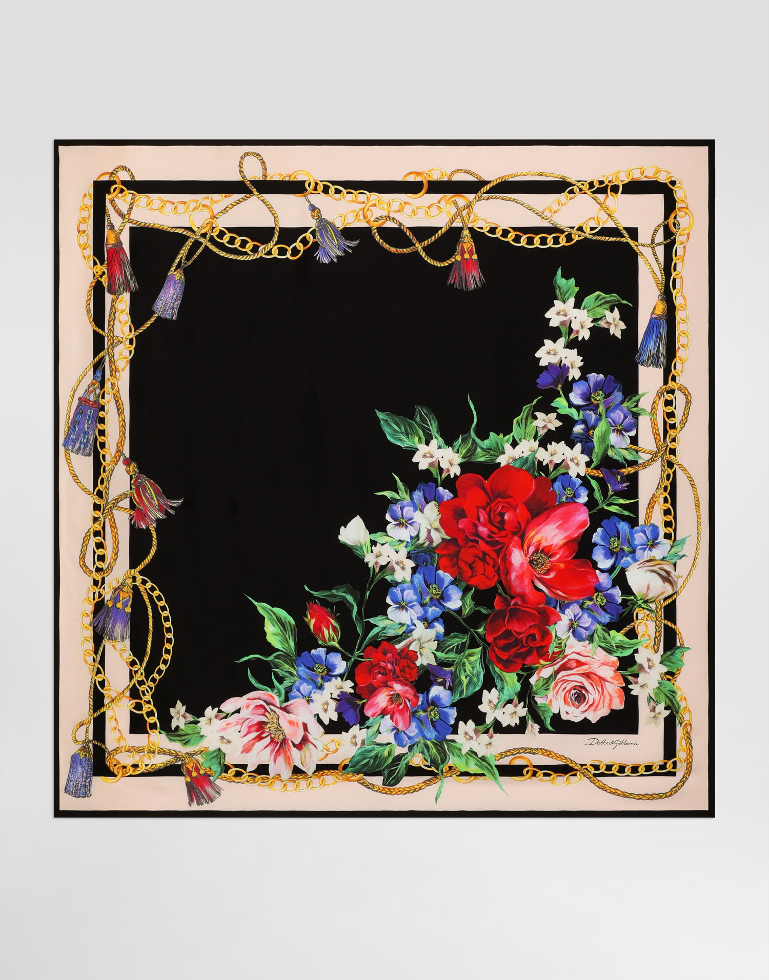 Шал Dolce & Gabbana Dolce & Gabbana Floral-Print Silk Twill Square Scarf Многоцветен | FN090RGDC5JHN5QG, 0