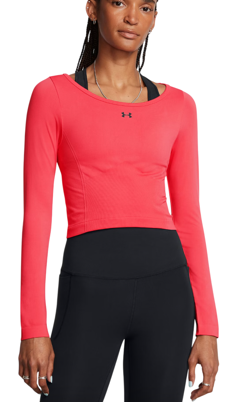 Съкратен топ Under Armour Seamless Long Sleeve Crop Top Червено | 1379150-713, 0