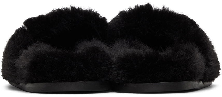 Облекло Simone Rocha Simone Rocha Embellished Furry Slippers Черно | SLD44B-W 0402, 1