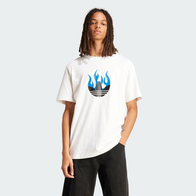 Тениска adidas Performance Flames Logo Бяло | IS2944