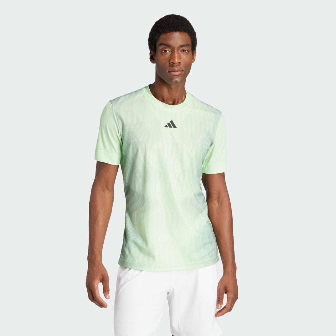 Тениска adidas Performance Tennis Airchill Pro FreeLift T-shirt Зелено | IL7384, 1