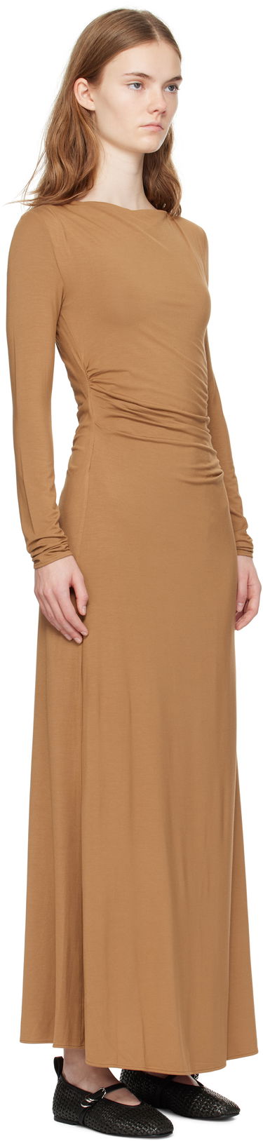 Pокля rag & bone rag & bone Luca Draped Maxi Dress Кафяво | WAC24H3023L923, 1