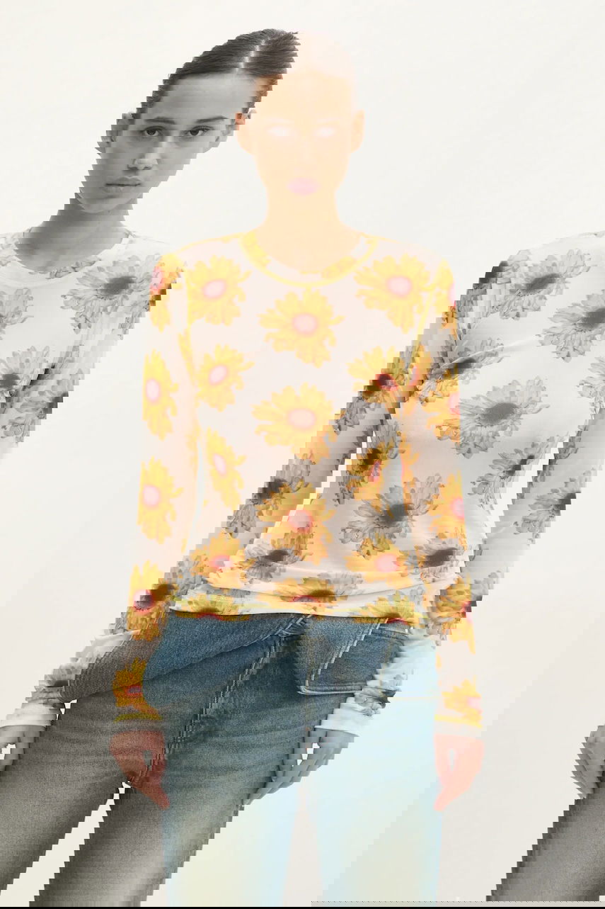 Тениска JW Anderson JW Anderson Long Sleeve Underpinning Sunflower Print Многоцветен | JO0238.PG1670.001, 0