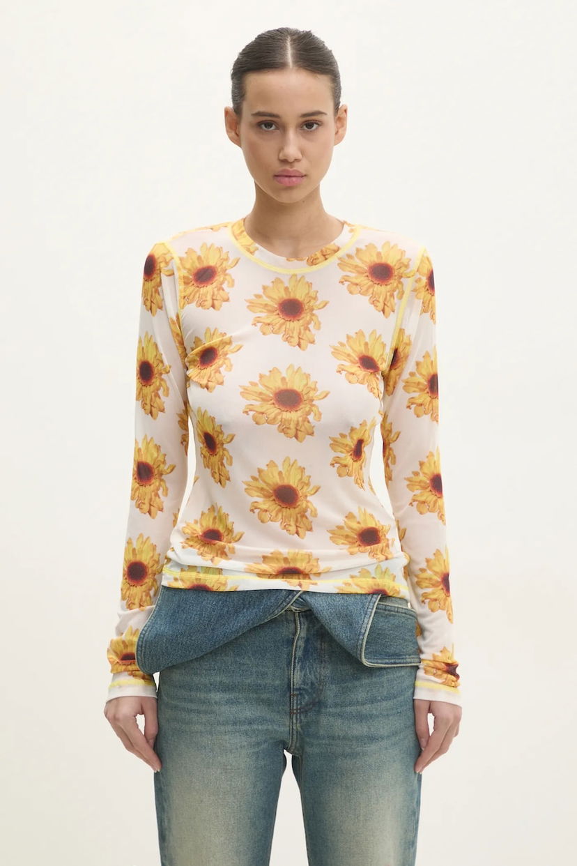 Тениска JW Anderson JW Anderson Long Sleeve Underpinning Sunflower Print Многоцветен | JO0238.PG1670.001