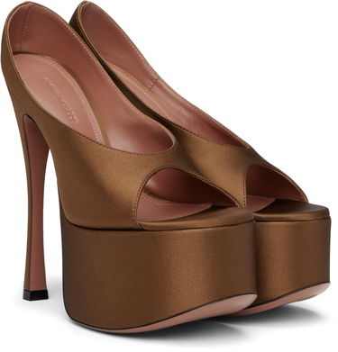 Pокля Amina Muaddi Amina Muaddi Anok Plateau Heeled Sandals Кафяво | ANOK PLATEAU, 3