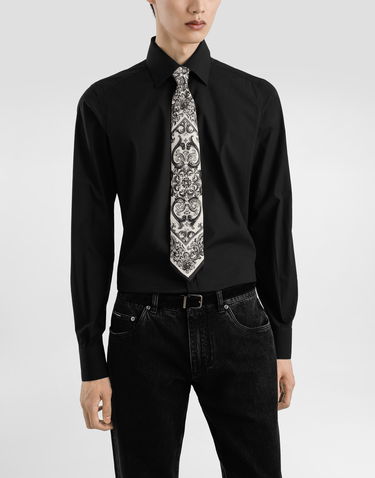 Аксесоари Dolce & Gabbana Dolce & Gabbana Majolica Print Silk Twill Tie Бяло | GT147EG0WV7HX5DQ, 1