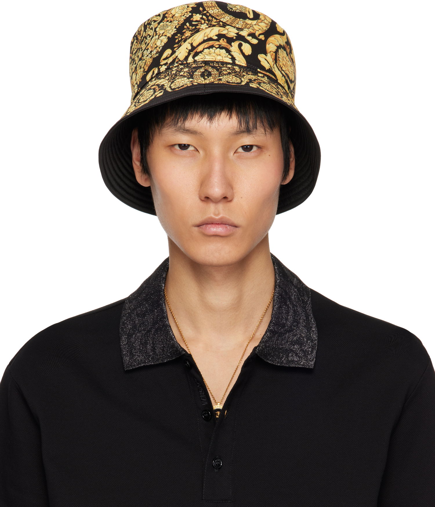 Шапка Versace Versace Barocco Reversible Bucket Hat Черно | 1012704_1A13095, 0