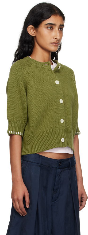 Пуловер YMC YMC Kwai Knit Cardigan Зелено | Q8YMA, 1