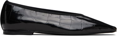 Грижа за обувките TOTEME TOTEME Minimalist Croco-Embossed Ballerina Flats Черно | 253-WAS0218-LE0153, 0