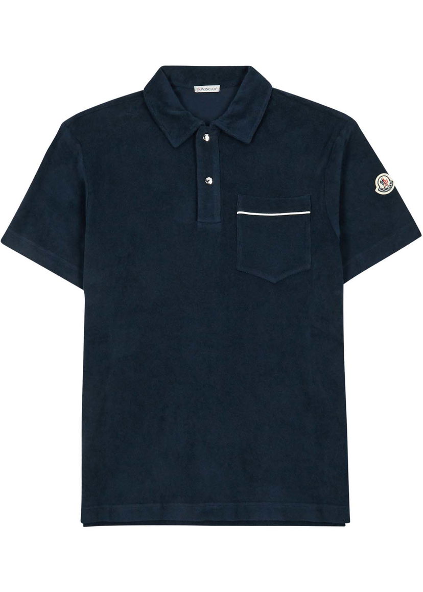 Поло тениска Moncler Terry Polo Shirt Тъмно синьо | I10918A00017899VV778