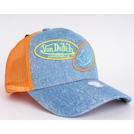 Шапка с козирка Von Dutch Russel Trucker Denim Blue/Orange Синьо | VD7030040