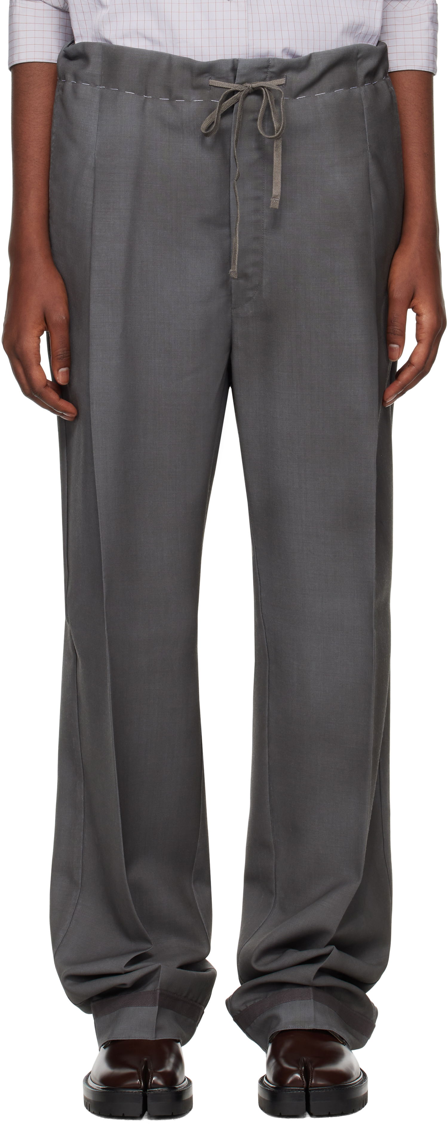 Панталони Maison Margiela Wool Mohair Trousers Сиво | S51KA0572 M35141, 0