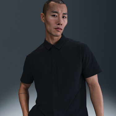 Риза Nike 24.7 PerfectStretch Dri-FIT Short Sleeve Button-Up Shirt Черно | HQ6958-010, 2