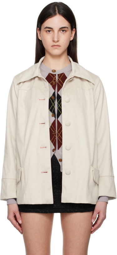 Яке Anna Sui Anna Sui Buttoned Faux-Suede Coat Бяло | 225N50, 0