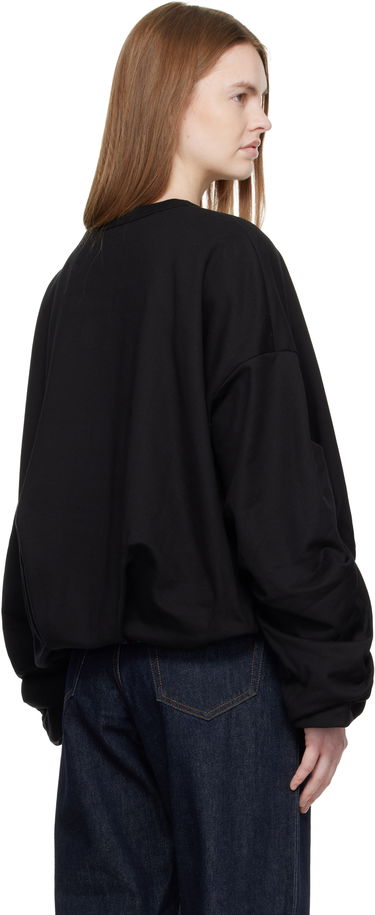 Суитчър Dries Van Noten Dries Van Noten Oversized Draped Crewneck Sweatshirt Черно | 261-131109-3611, 2