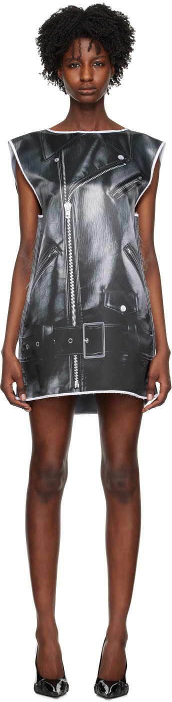 Pокля We11done Graphic Print Mini Dress Черно | WD-BL1-23-206-U-BK, 0