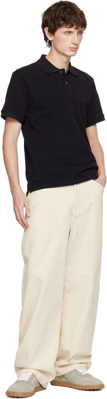 Поло тениска AMI Cotton Ami de Coeur Polo Черно | BFSBFUPL001.760, 3