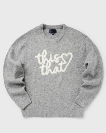 Пуловер thisisneverthat Heart Logo Knit Sweater Сиво | TN243KKNPK11HGR, 0