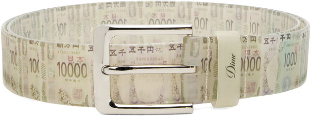 Yen Banknote Print Transparent Belt