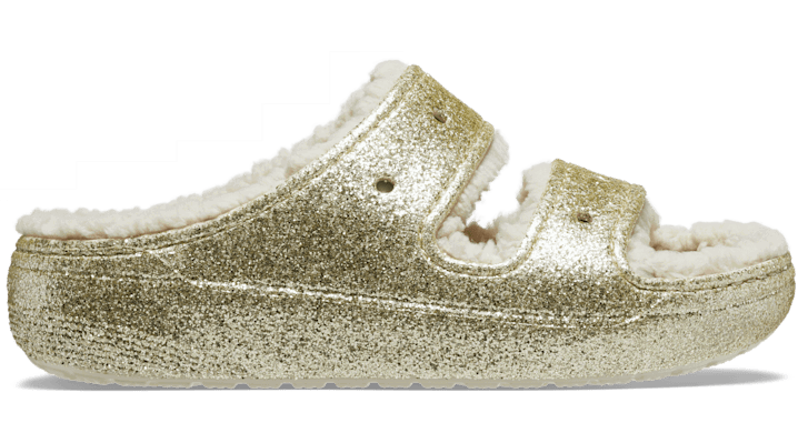 Кецове и обувки Crocs Classic Cozzzy Glitter II Sandals Металик | 208979-160, 0