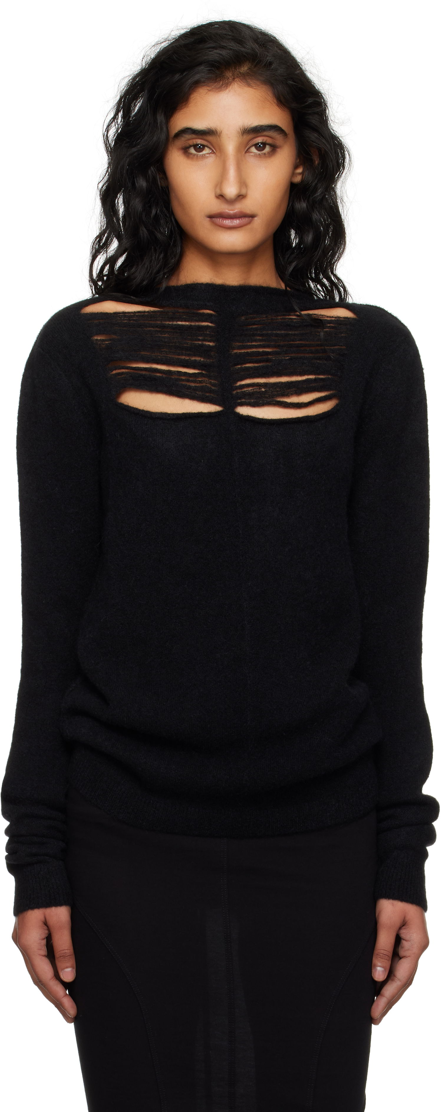 Пуловер Rick Owens Rick Owens Concordians Long Sleeve Sweater Черно | RP02E4601 KGRIDP, 0
